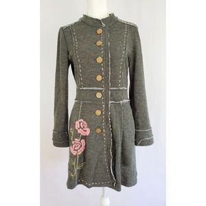 Anthropologie Nick & Mo Grey Button Jacket Boho M